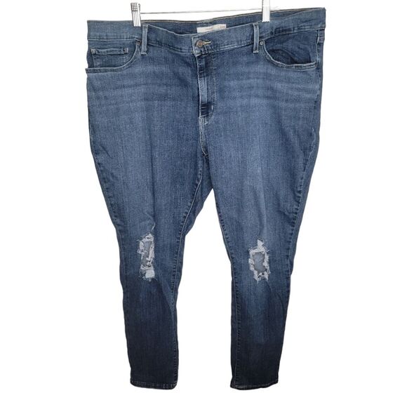 Levi's 711 stretch ripped skinny denim jeans size 24W - Picture 1 of 5